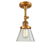 Cone - 1 Light - 6 inch - Brushed Brass - Adjustable Semi-Flush Mount