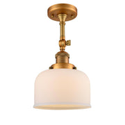 Bell - 1 Light - 8 inch - Brushed Brass - Adjustable Semi-Flush Mount