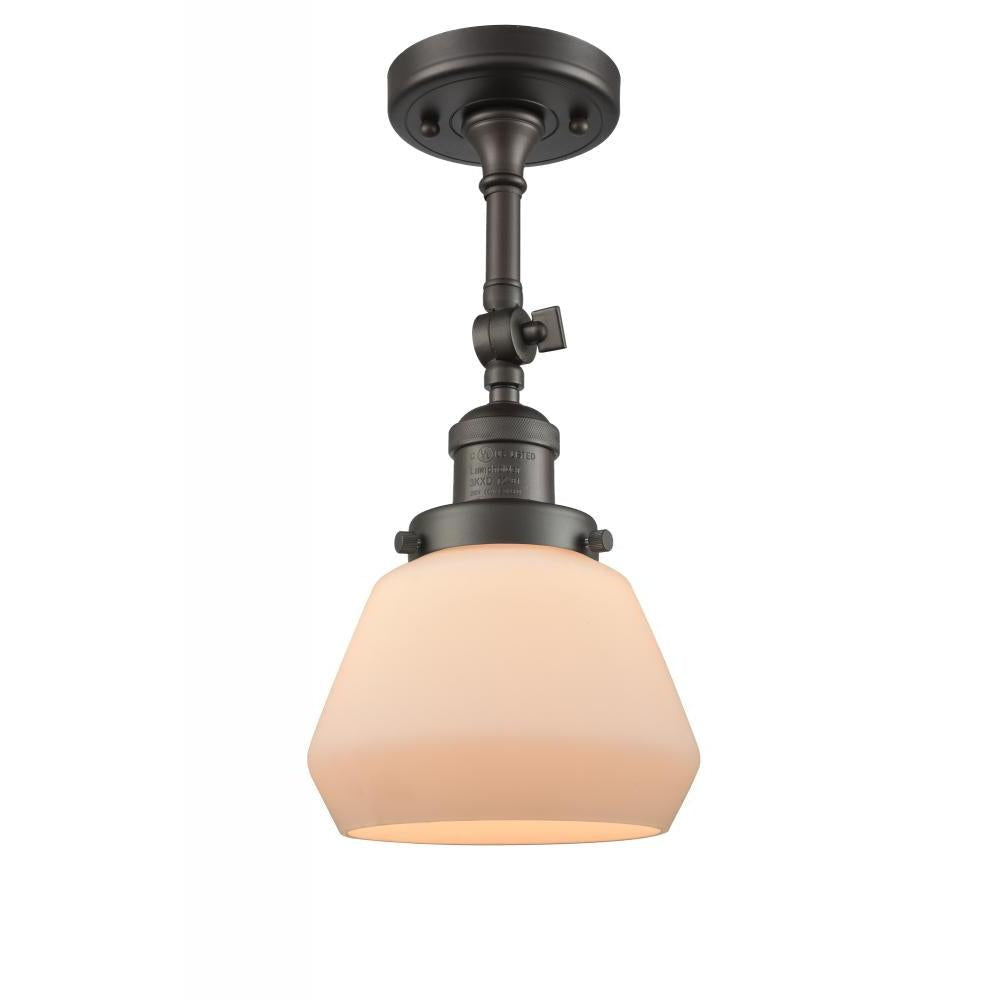 Fulton - 1 Light - 7 inch - Oil Rubbed Bronze - Adjustable Semi-Flush Mount