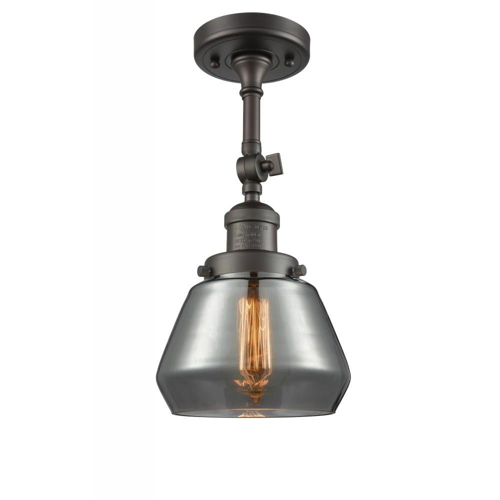 Fulton - 1 Light - 7 inch - Oil Rubbed Bronze - Adjustable Semi-Flush Mount