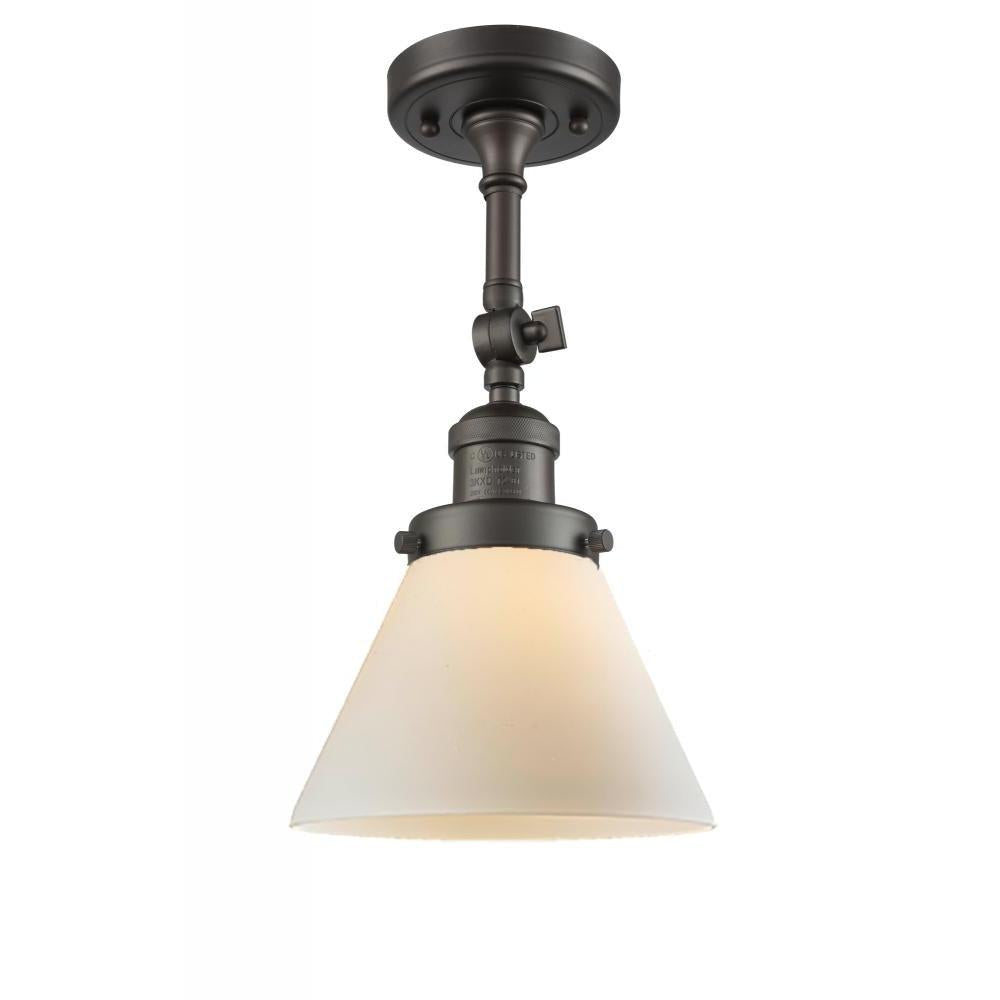 Cone - 1 Light - 8 inch - Oil Rubbed Bronze - Adjustable Semi-Flush Mount