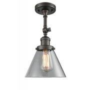 Cone - 1 Light - 8 inch - Oil Rubbed Bronze - Adjustable Semi-Flush Mount
