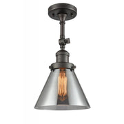 Cone - 1 Light - 8 inch - Oil Rubbed Bronze - Adjustable Semi-Flush Mount