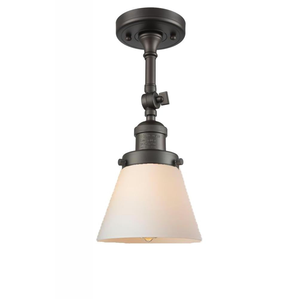 Cone - 1 Light - 6 inch - Oil Rubbed Bronze - Adjustable Semi-Flush Mount