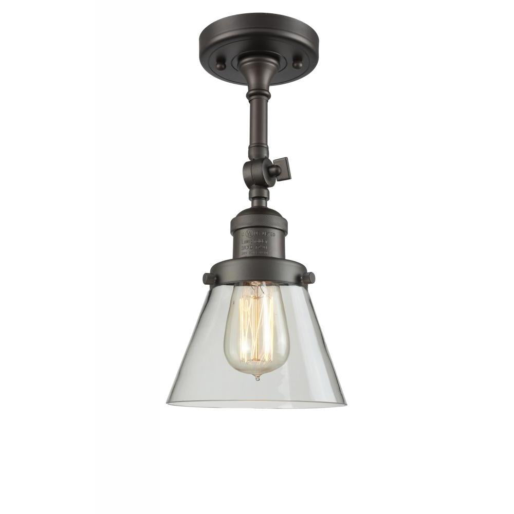 Cone - 1 Light - 6 inch - Oil Rubbed Bronze - Adjustable Semi-Flush Mount