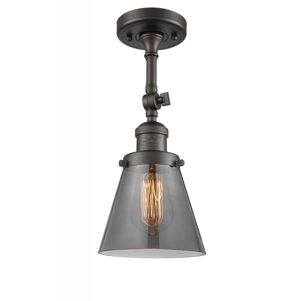 Cone - 1 Light - 6 inch - Oil Rubbed Bronze - Adjustable Semi-Flush Mount
