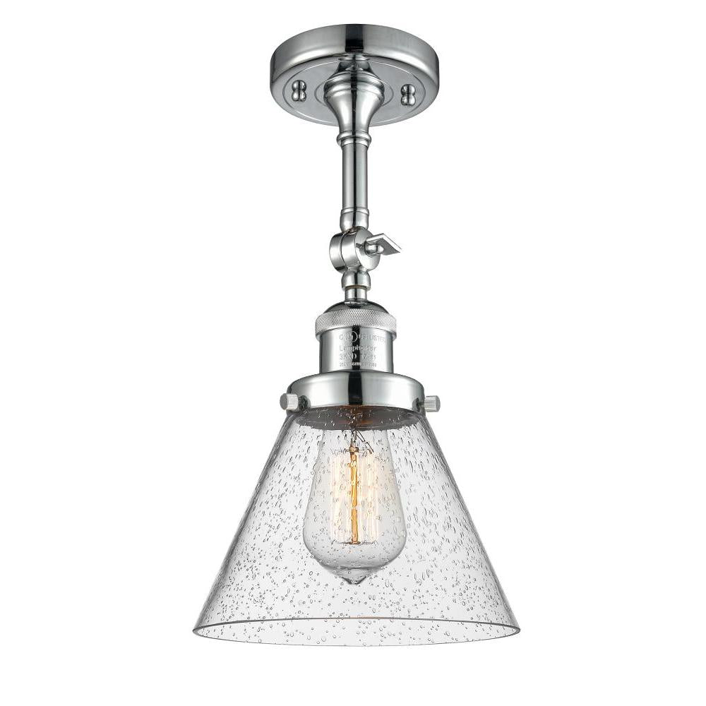 Cone - 1 Light - 8 inch - Polished Chrome - Adjustable Semi-Flush Mount