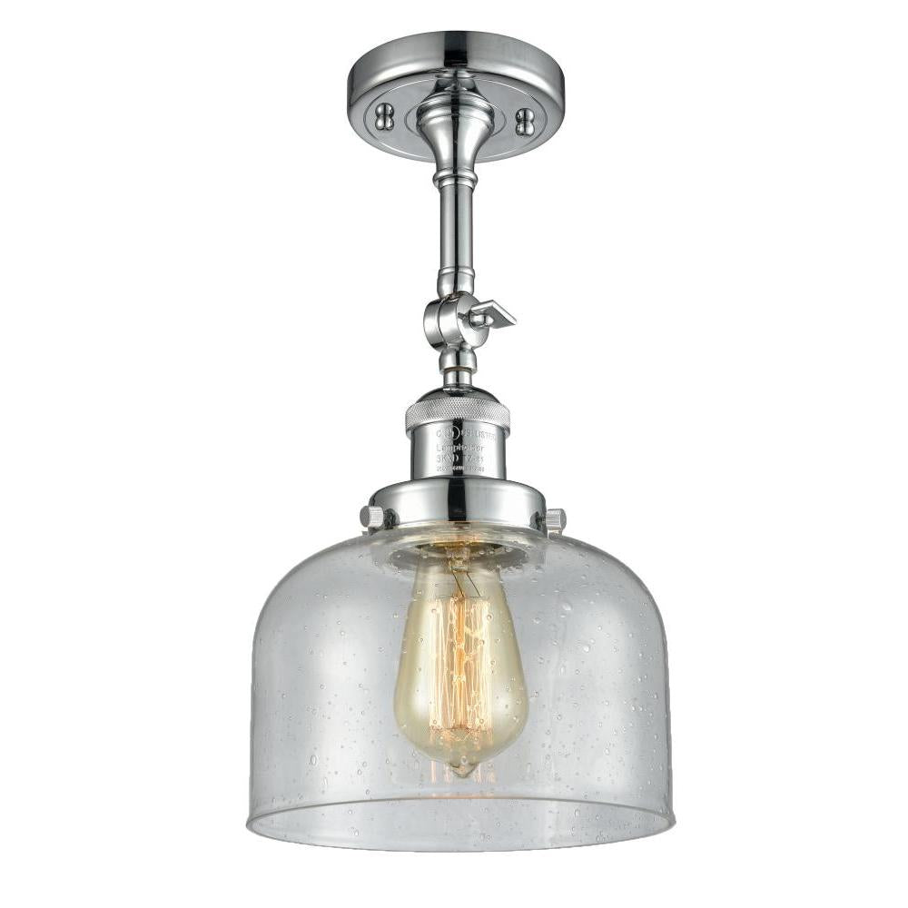 Bell - 1 Light - 8 inch - Polished Chrome - Adjustable Semi-Flush Mount