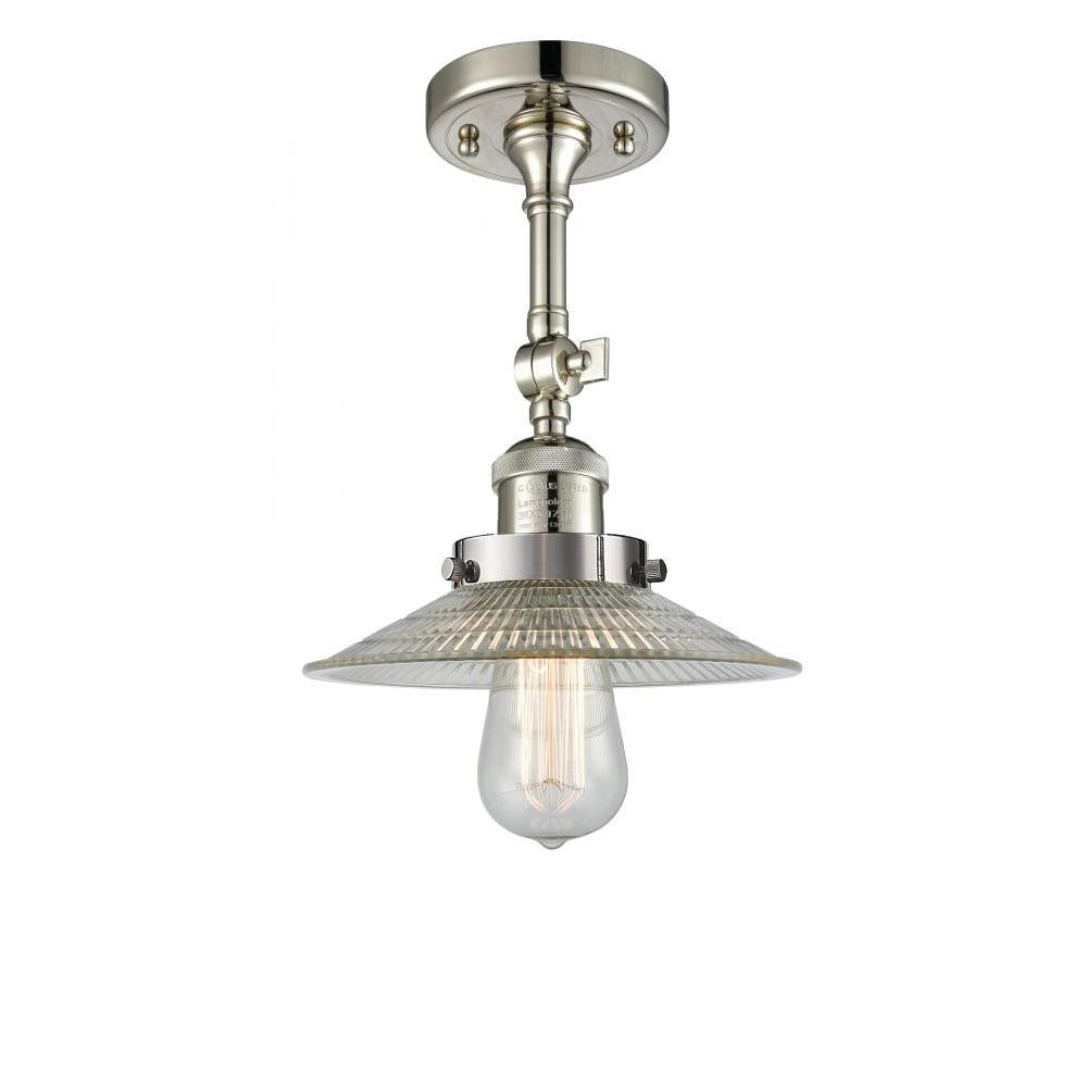 Halophane - 1 Light - 9 inch - Polished Nickel - Adjustable Semi-Flush Mount