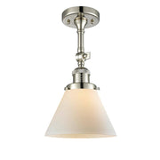Cone - 1 Light - 8 inch - Polished Nickel - Adjustable Semi-Flush Mount