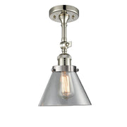 Cone - 1 Light - 8 inch - Polished Nickel - Adjustable Semi-Flush Mount