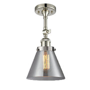 Cone - 1 Light - 8 inch - Polished Nickel - Adjustable Semi-Flush Mount