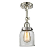 Bell - 1 Light - 5 inch - Polished Nickel - Adjustable Semi-Flush Mount