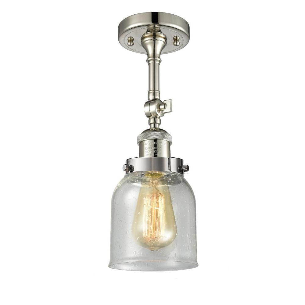 Bell - 1 Light - 5 inch - Polished Nickel - Adjustable Semi-Flush Mount