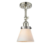 Cone - 1 Light - 6 inch - Polished Nickel - Adjustable Semi-Flush Mount
