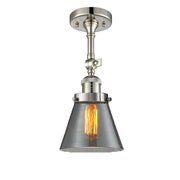 Cone - 1 Light - 6 inch - Polished Nickel - Adjustable Semi-Flush Mount