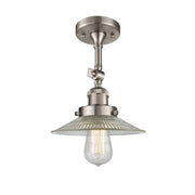 Halophane - 1 Light - 9 inch - Brushed Satin Nickel - Adjustable Semi-Flush Mount