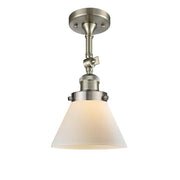 Cone - 1 Light - 8 inch - Brushed Satin Nickel - Adjustable Semi-Flush Mount
