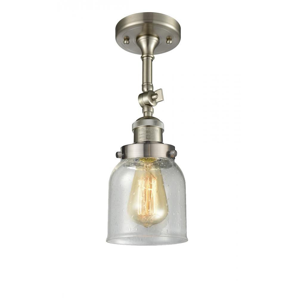 Bell - 1 Light - 5 inch - Brushed Satin Nickel - Adjustable Semi-Flush Mount