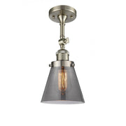 Cone - 1 Light - 6 inch - Brushed Satin Nickel - Adjustable Semi-Flush Mount