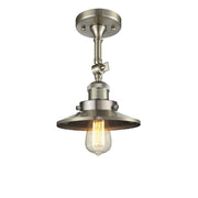 Railroad - 1 Light - 8 inch - Brushed Satin Nickel - Adjustable Semi-Flush Mount