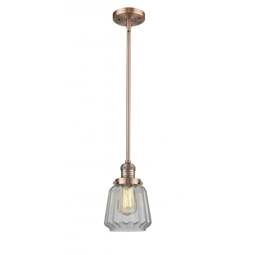 Chatham - 1 Light - 7 inch - Antique Copper - Stem Hung - Mini Pendant