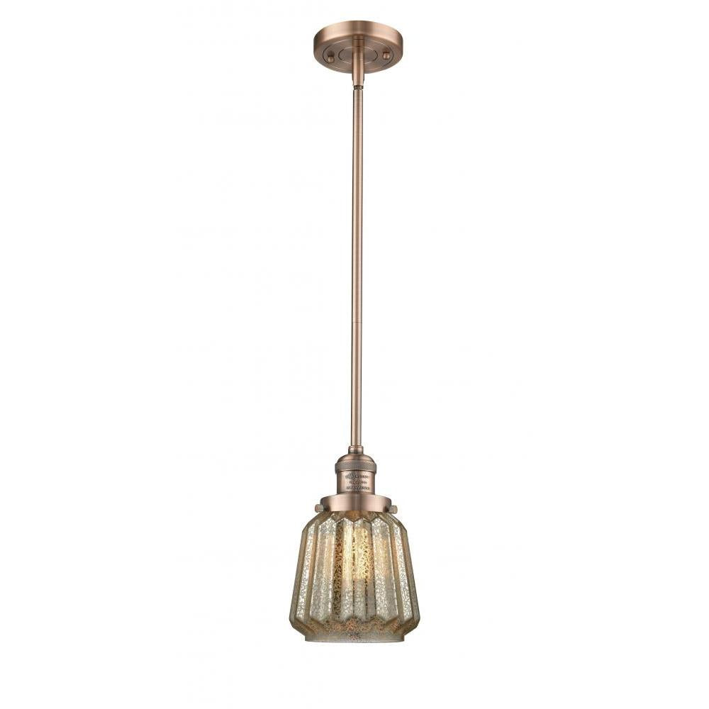 Chatham - 1 Light - 7 inch - Antique Copper - Stem Hung - Mini Pendant