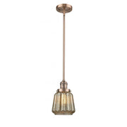 Chatham - 1 Light - 7 inch - Antique Copper - Stem Hung - Mini Pendant