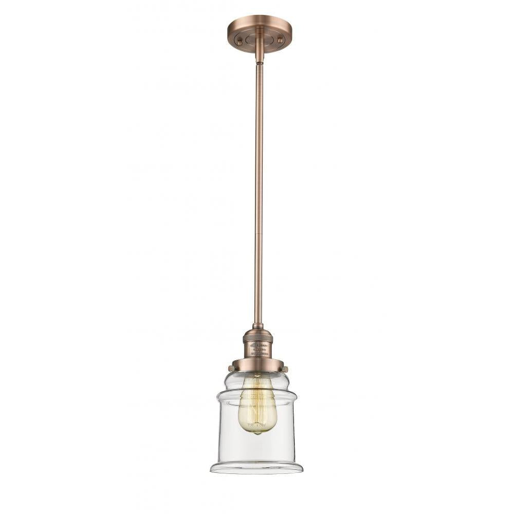 Canton - 1 Light - 7 inch - Antique Copper - Stem Hung - Mini Pendant