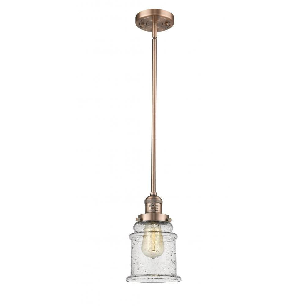 Canton - 1 Light - 7 inch - Antique Copper - Stem Hung - Mini Pendant