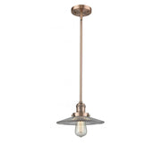 Halophane - 1 Light - 9 inch - Antique Copper - Stem Hung - Mini Pendant