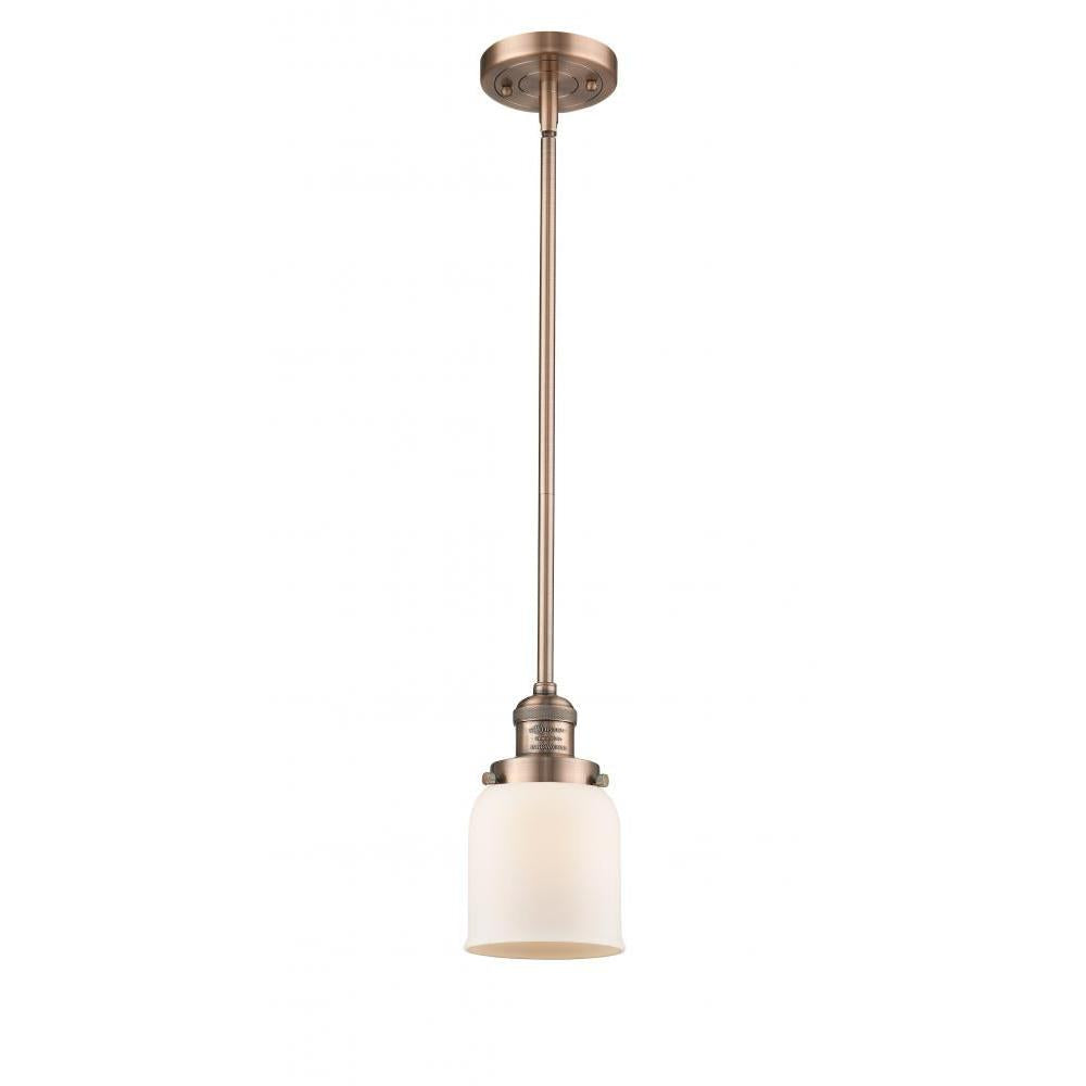 Bell - 1 Light - 5 inch - Antique Copper - Stem Hung - Mini Pendant