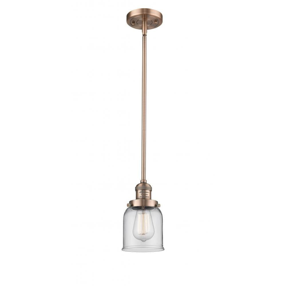 Bell - 1 Light - 5 inch - Antique Copper - Stem Hung - Mini Pendant