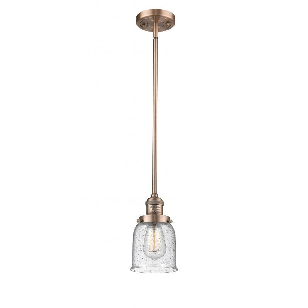 Bell - 1 Light - 5 inch - Antique Copper - Stem Hung - Mini Pendant