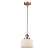 Bell - 1 Light - 8 inch - Antique Copper - Stem Hung - Mini Pendant