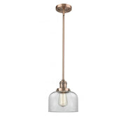 Bell - 1 Light - 8 inch - Antique Copper - Stem Hung - Mini Pendant