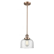 Bell - 1 Light - 8 inch - Antique Copper - Stem Hung - Mini Pendant