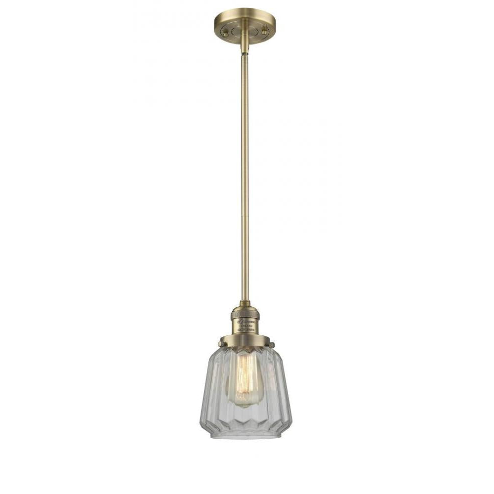 Chatham - 1 Light - 7 inch - Brushed Brass - Stem Hung - Mini Pendant