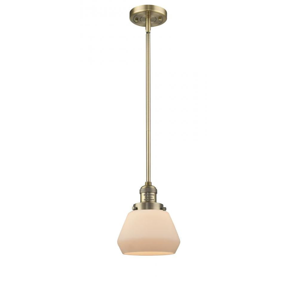 Fulton - 1 Light - 7 inch - Brushed Brass - Stem Hung - Mini Pendant