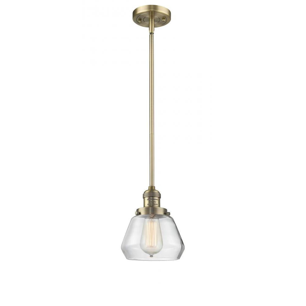 Fulton - 1 Light - 7 inch - Brushed Brass - Stem Hung - Mini Pendant