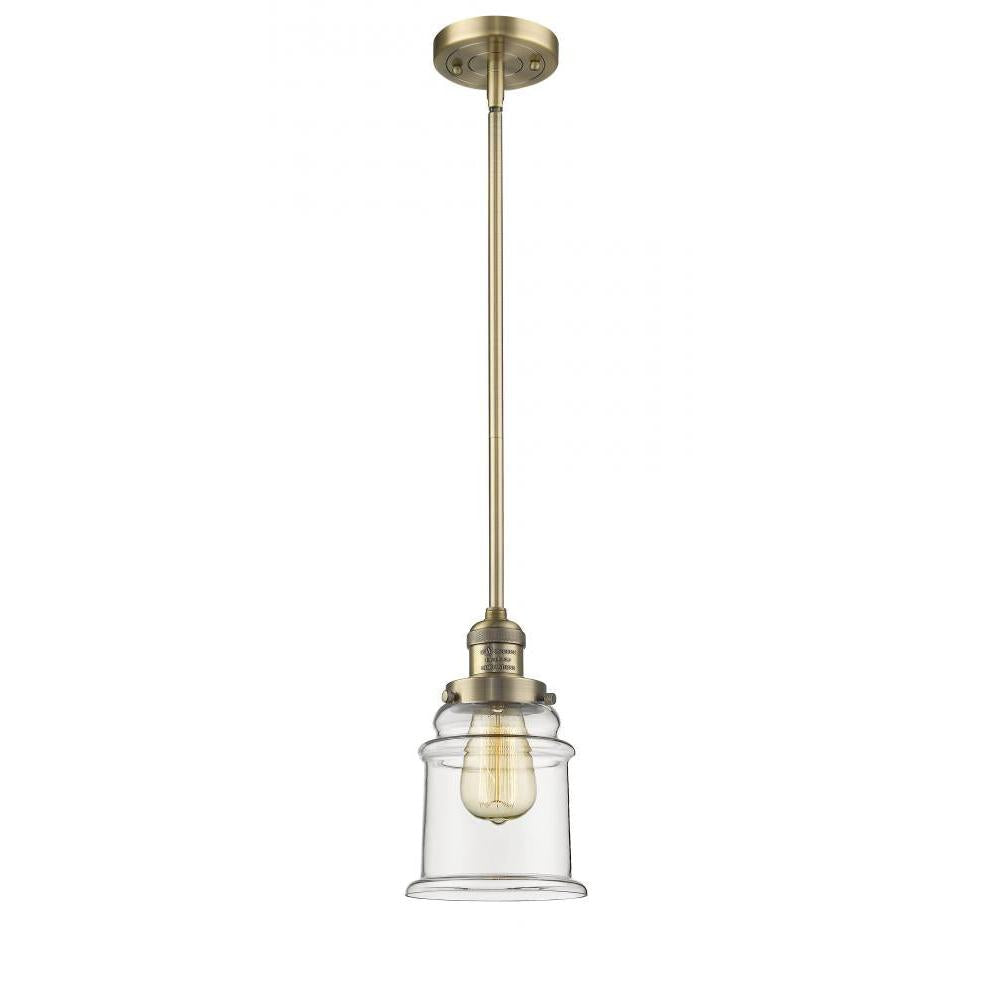 Canton - 1 Light - 7 inch - Brushed Brass - Stem Hung - Mini Pendant