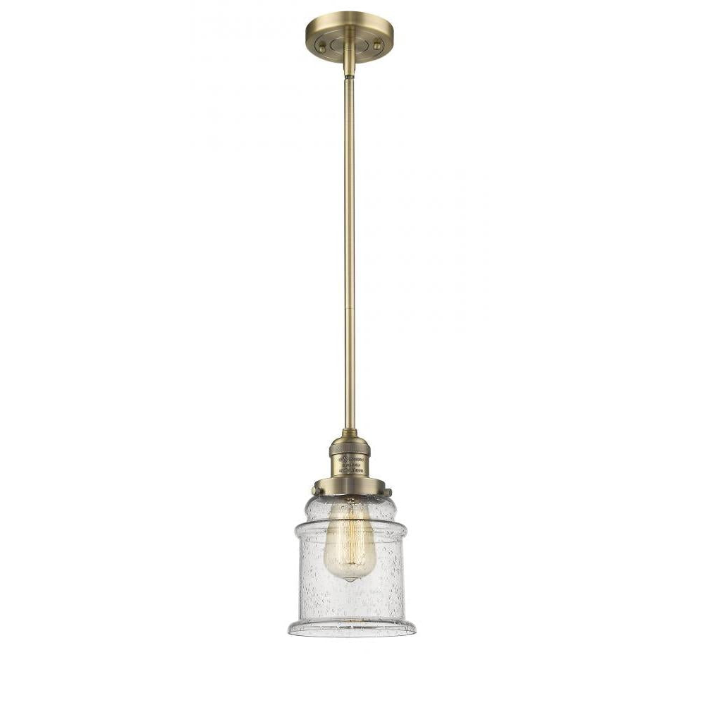Canton - 1 Light - 7 inch - Brushed Brass - Stem Hung - Mini Pendant