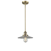 Halophane - 1 Light - 9 inch - Brushed Brass - Stem Hung - Mini Pendant