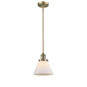 Cone - 1 Light - 8 inch - Brushed Brass - Stem Hung - Mini Pendant
