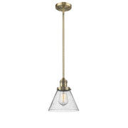 Cone - 1 Light - 8 inch - Brushed Brass - Stem Hung - Mini Pendant