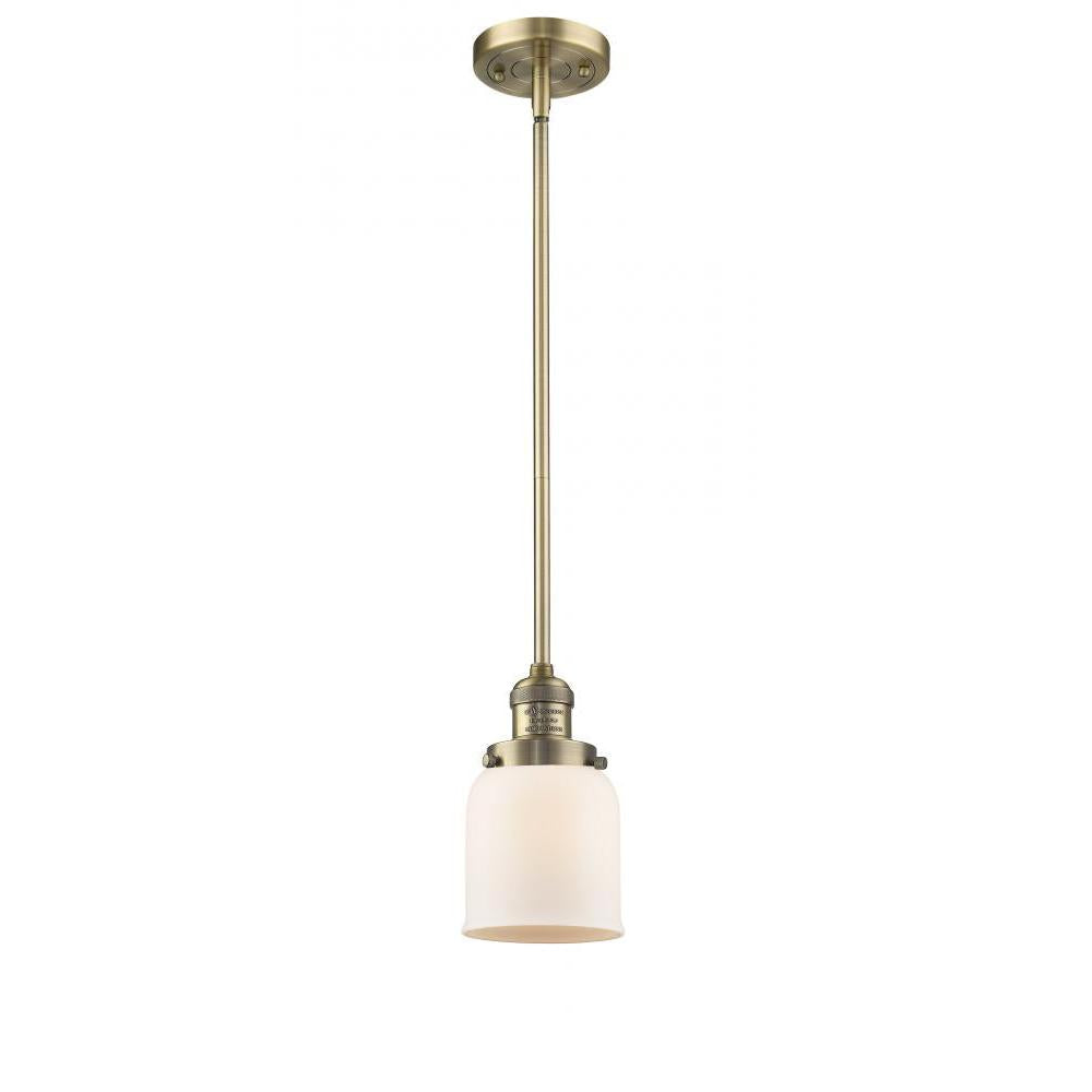 Bell - 1 Light - 5 inch - Brushed Brass - Stem Hung - Mini Pendant