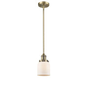 Bell - 1 Light - 5 inch - Brushed Brass - Stem Hung - Mini Pendant