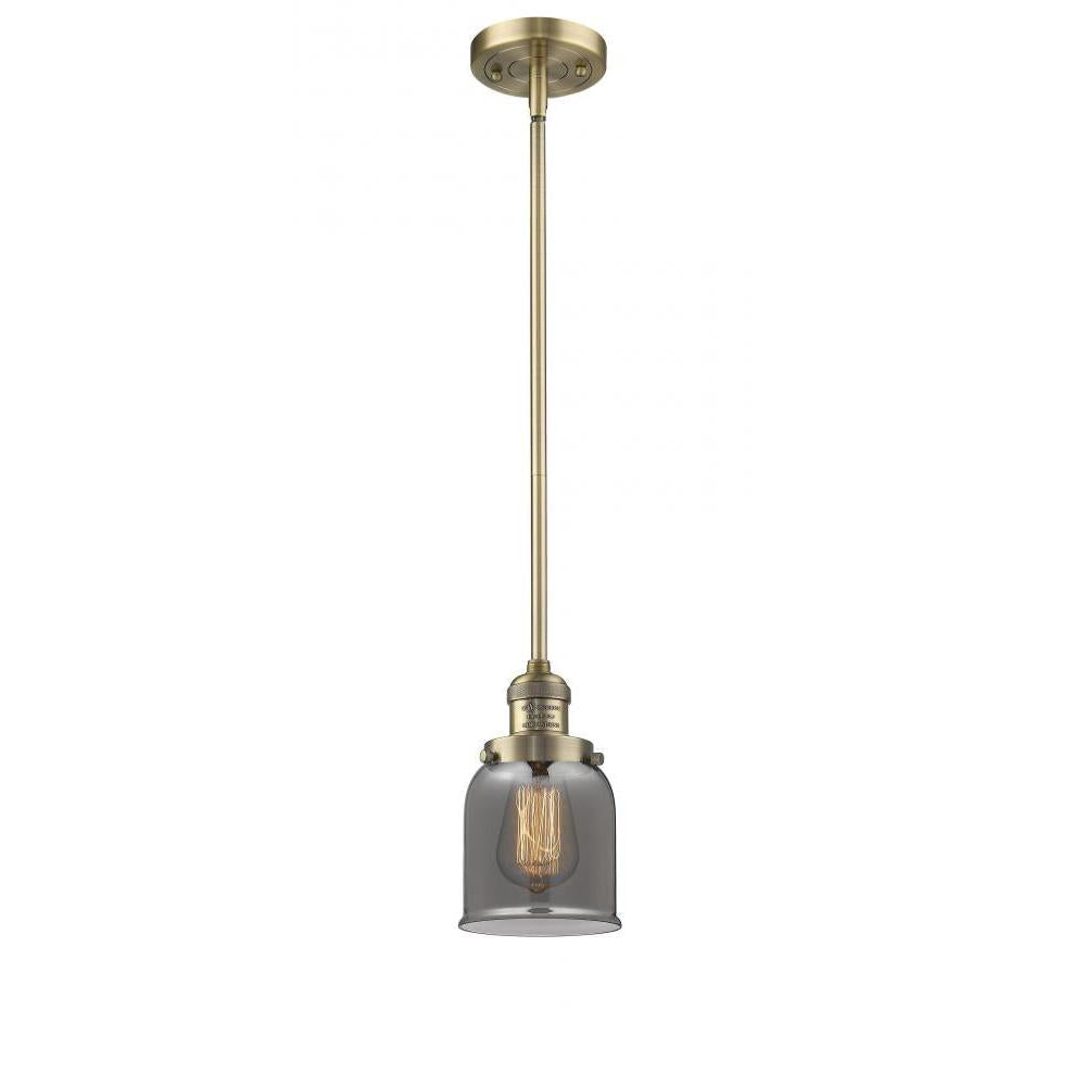 Bell - 1 Light - 5 inch - Brushed Brass - Stem Hung - Mini Pendant
