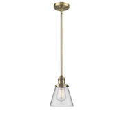 Cone - 1 Light - 6 inch - Brushed Brass - Stem Hung - Mini Pendant
