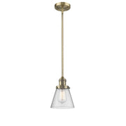 Cone - 1 Light - 6 inch - Brushed Brass - Stem Hung - Mini Pendant